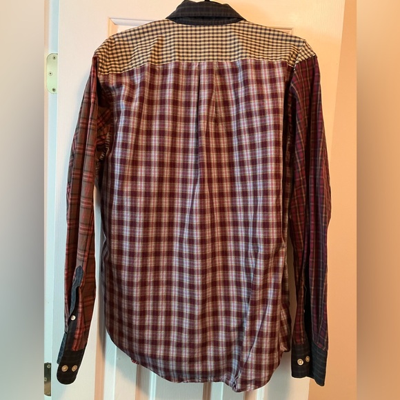 VTG '90s Lands End Multi Plaid Men's Dress Shirt - Picture 4 of 4